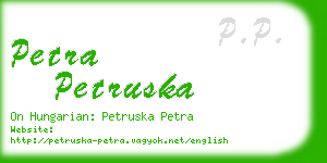 petra petruska business card